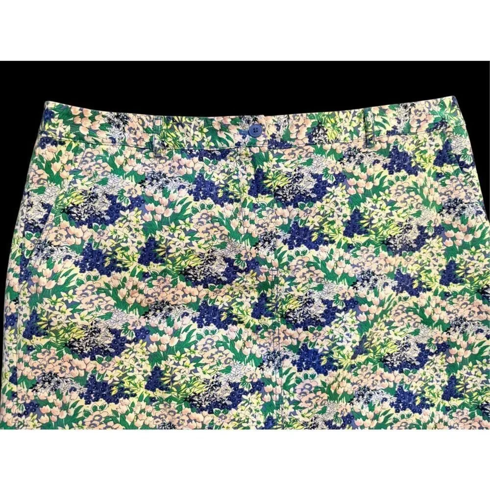 Talbots A-Line Stretch Skirt Flower Print Sz. 16 Boho Packable